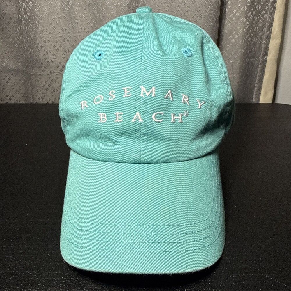 Rosemary Beach Embroidered Logo Strapback Cap Trucker Baseball Hat Blue
